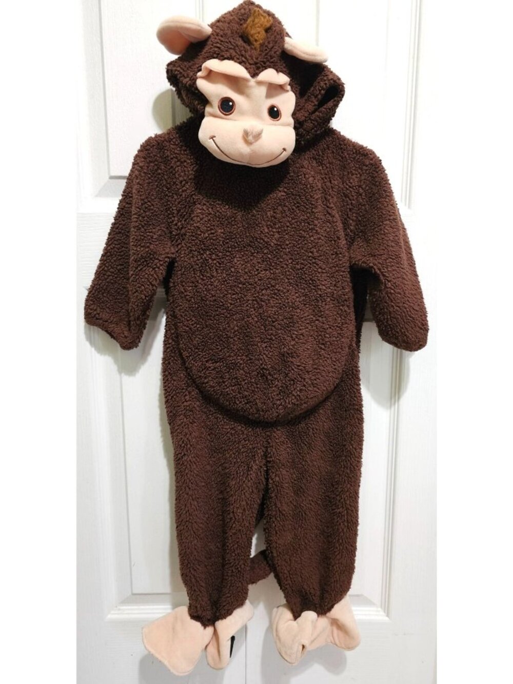 Baby Monkey Costume 18 Months Halloween Fleece One Piece Animal Hooded Face Tail
